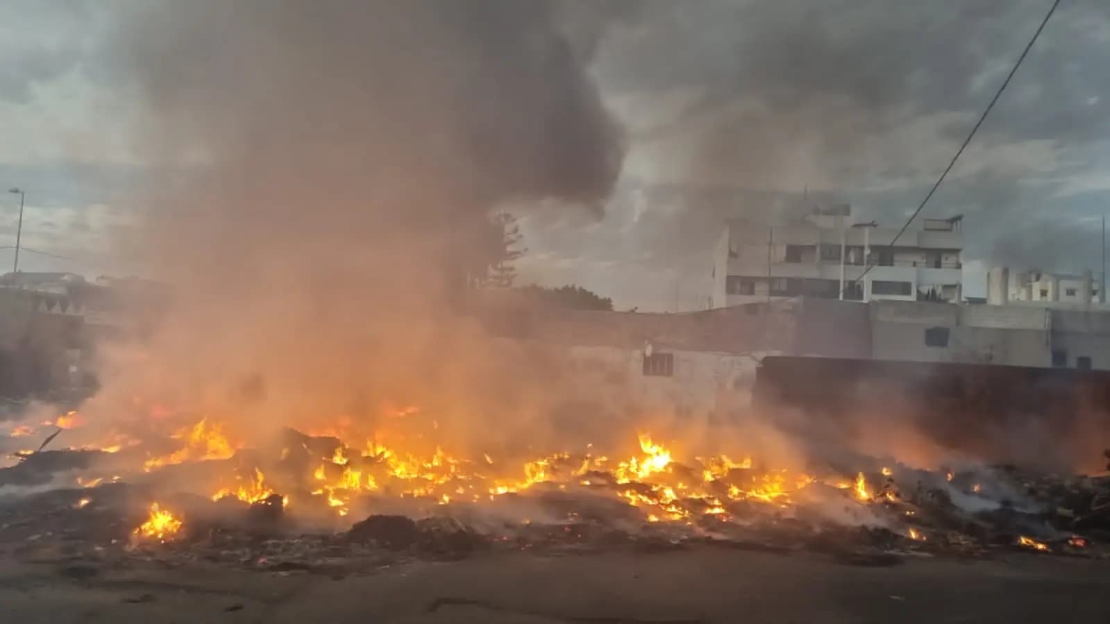 بالصور.. حريق في المدينة الصناعية في صيدا