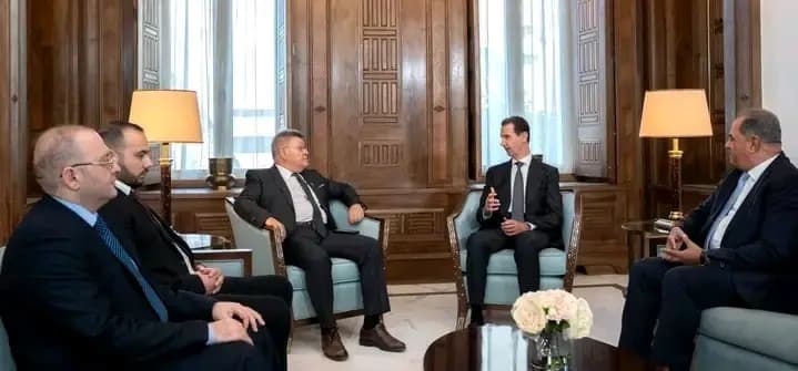 الأسد يلتقي الأمين العام لاتحاد نقابات العمال العالمي