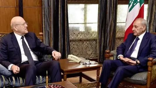 بري يستقبل ميقاتي: لمُقاربة موضوع المؤسسة العسكرية بهدوء وروية