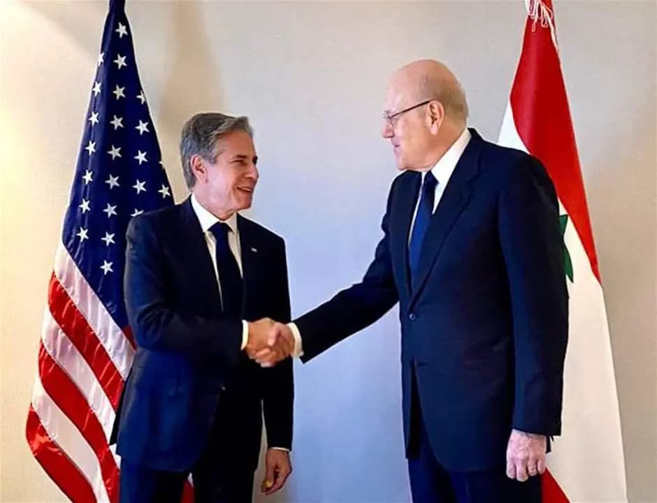 ميقاتي يلتقي بلينكن: لوقفِ العدوانِ على غزة ولبنان