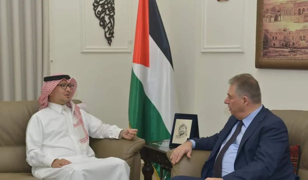 بخاري يلتقي نظيره الفلسطيني.. وهذا ما أكّده